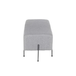 LumiSource Daniella Contemporary Bench In Black Metal And Grey Fabric