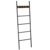 VASAGLE Blanket Ladder, 5-Tier Ladder Shelf, Decorative Ladder With 4 Removable Hooks, Metal Frame, Industrial Style, Rustic Brown And Black ULLS016B01 -Amazon Store 212n4s48A3L