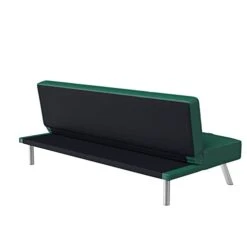 JIMORY Chelsea Modern Futon, Green Faux Leather