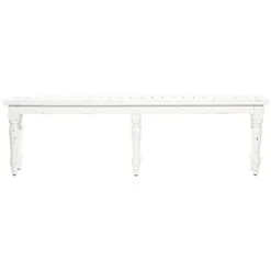 Deco 79 Wood Long Slim Bench, 63" X 12" X 18", White -Amazon Store 213qtWrg07L