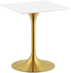 Modway Lippa 28" Mid-Century Modern Dining Table With Square Top And Pedestal Base In White -Amazon Store 214skqF72WL. AC
