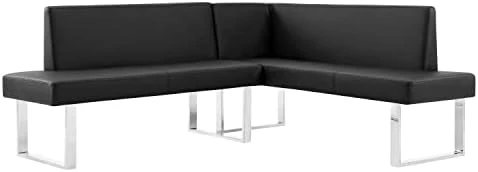 Armen Living Amanda Sectional In Black And Chrome Finish 6 Armen Living Amanda Sectional In Black And Chrome Finish - Image 4