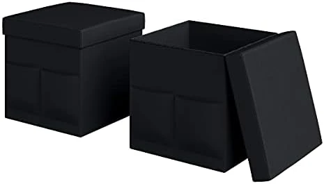 Lavish Home Foldable Storage Cube Ottoman With Pockets – Multipurpose Footrest Organizer For Bedroom, Living Room, Dorm Or RV (Pair, Linen Brown), 10 Lavish Home Foldable Storage Cube Ottoman With Pockets – Multipurpose Footrest Organizer For Bedroom, Living Room, Dorm Or RV (Pair, Linen Brown), - Image 8