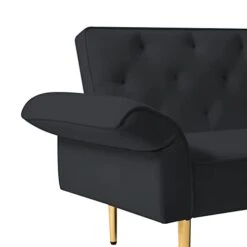 Lepfun Velvet Futon Sofa Bed, Memory Foam Couch Set, Upholstered Modern Daybed Convertible Folding Loveseat Recliner With Pillows And Wooden Frame For Compact Living Room, Apartment,Dorm,Office(Black) 13 Lepfun Velvet Futon Sofa Bed, Memory Foam Couch Set, Upholstered Modern Daybed Convertible Folding Loveseat Recliner With Pillows And Wooden Frame For Compact Living Room, Apartment,Dorm,Office(Black) -Amazon Store 216iVOgM45L