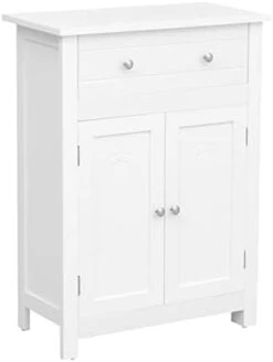 Erinnyees Freestanding Pantry, Floor Utility Storage Cabinet With Doors And Shelves, Pantry Cabinets Cupboard For Living Room Kitchen Hallway Bathroom, White -Amazon Store 217tiwzk8nL. AC