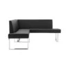 Armen Living Amanda Sectional In Black And Chrome Finish