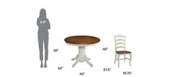 French Countryside Oak/White 42" Round Pedestal Dining Table With 4 Chairs By Home Styles -Amazon Store 21DaynAt4jL