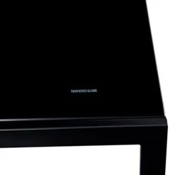 ROOIOME Black Glass Dining Table With Tempered Glass Top And Metal Frame And Leg, Black Rectangle Kitchen Table For Restaurant (L X W X H) 47.24" * 27.55" * 29.53" -Amazon Store 21EZwiNpU9L