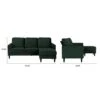 CosmoLiving Strummer Modern Reversible Sectional Couch Upholstered In Green Velvet Fabric With Floating Ottoman 2 CosmoLiving Strummer Modern Reversible Sectional Couch Upholstered In Green Velvet Fabric With Floating Ottoman -Amazon Store 21GIeP9YinL