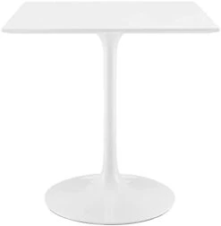 Modway Lippa 28" Mid-Century Modern Dining Table With Square Top And Pedestal Base In White -Amazon Store 21GW2gL8NgL. AC