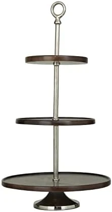 Deco 79 Modern Mango Wood Tiered Server, 14" X 14" X 25", Dark Brown 12 Deco 79 Modern Mango Wood Tiered Server, 14" X 14" X 25", Dark Brown - Image 10