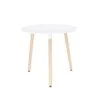 CangLong Modern Round Dining Table In White With Beech Wood Legs For Kitchen Living Bedroom,White -Amazon Store 21HZ4IZOUzL