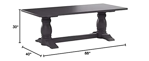 Progressive Furniture Muse Rectangular Dining Table, 88" W X 40" D X 30" H, Weathered Pepper 4 Progressive Furniture Muse Rectangular Dining Table, 88" W X 40" D X 30" H, Weathered Pepper - Image 2