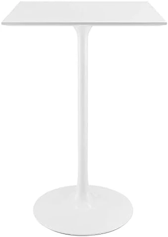 Modway Lippa Dining Table, 28" Artificial Marble Round Top, White 6 Modway Lippa Dining Table, 28" Artificial Marble Round Top, White - Image 4