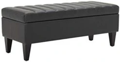 Amazon Brand – Rivet Channel-Tufted Velvet Storage Ottoman With Soft-Close Hinge, 45.3"W, Black 11 Amazon Brand – Rivet Channel-Tufted Velvet Storage Ottoman With Soft-Close Hinge, 45.3"W, Black -Amazon Store 21KXJVBQuYL. AC