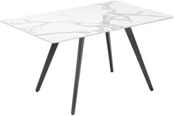 KithKasa Modern Dining Table With Sintered Stone Tabletop And Black Metal Legs For 6, 55 Inch Rectangle Kitchen Table For Dining Room Restaurants Living Room White(Table Only) 16 KithKasa Modern Dining Table With Sintered Stone Tabletop And Black Metal Legs For 6, 55 Inch Rectangle Kitchen Table For Dining Room Restaurants Living Room White(Table Only) -Amazon Store 21Ka1kxUrFL. AC