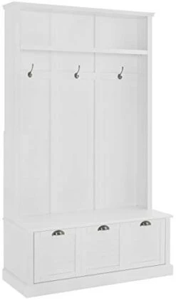 Crosley Furniture Ellison Hall Tree With Storage Drawer, White