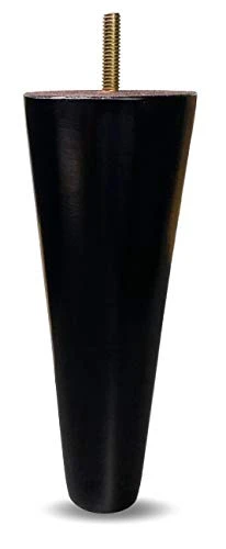 Elegent Upholstery 7" Cone Tall Wood Tapered Espresso Dark Sofa/Chair/Ottoman Furniture Conical Legs [5/16" Bolt] - Set Of 4