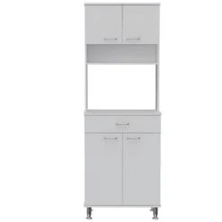 Aybihous3 Della 60 Kitchen Pantry With Countertop, Closed & Open Storage -White