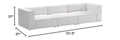 Modway Mingle Contemporary Modern 3-Piece Sectional Sofa Set In White -Amazon Store 21RWyB2CP7L