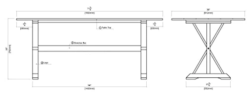 Boraam Jamestown, Dining Table, Antique White 3 Boraam Jamestown, Dining Table, Antique White