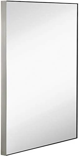 Hamilton Hills 24x36 Inch Black Brushed Metal Framed Vanity Mirrors For Wall | Rectangular Square Corner Glass Panel Wall Mirror | Deep Set Design Bathroom Vanity Mirror Hangs Horizontal Or Vertical 11 Hamilton Hills 24x36 Inch Black Brushed Metal Framed Vanity Mirrors For Wall | Rectangular Square Corner Glass Panel Wall Mirror | Deep Set Design Bathroom Vanity Mirror Hangs Horizontal Or Vertical - Image 9