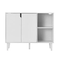 Panana Kitchen Buffet Cabinet Storage Sideboard With 2 Doors 2 Shelves, White, 41.8" L X 15" W X 32.5" H 9 Panana Kitchen Buffet Cabinet Storage Sideboard With 2 Doors 2 Shelves, White, 41.8" L X 15" W X 32.5" H -Amazon Store 21VfaMdaNzL