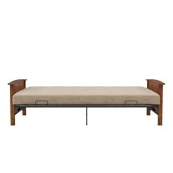 DHP 2524349 Walnut Wood Arm Metal Futon Frame With 6-Inch Mattress, Tan 12 DHP 2524349 Walnut Wood Arm Metal Futon Frame With 6-Inch Mattress, Tan -Amazon Store 21a4ETwf6EL