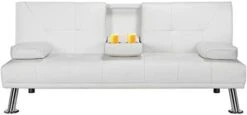 XIEXIUXIA Faux Leather Futon Multifunctional Convertible Folding Bed Sofa With Cupholders Pillows 15 XIEXIUXIA Faux Leather Futon Multifunctional Convertible Folding Bed Sofa With Cupholders Pillows -Amazon Store 21aqVDQR5RL. AC