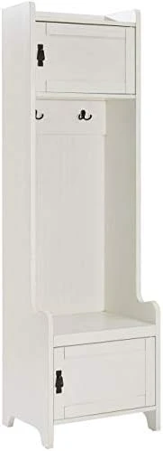 Crosley Furniture KF60004WH Fremont Tower Entryway Hall Tree With Storage (Set Of 2), Distressed White 10 Crosley Furniture KF60004WH Fremont Tower Entryway Hall Tree With Storage (Set Of 2), Distressed White - Image 8