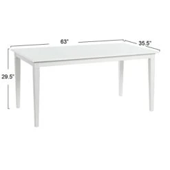 Creative Co-Op Pleasantville Wood Dining Table, 35" L X 63" W X 30" H, White -Amazon Store 21cEUaFHbhL