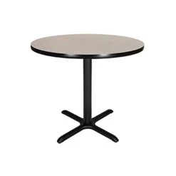 OEF Furnishings OEF Café Table, 30" Height, Grey Nebula/Black Frame