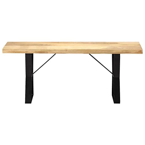 CUMYZO Bench 43.3" Solid Mango Wood 16.6kg/36.52ib Kitchen & Dining Benches 4 CUMYZO Bench 43.3" Solid Mango Wood 16.6kg/36.52ib Kitchen & Dining Benches - Image 2