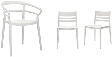 Amazon Basics White, Curved Back Dining Chair-Set Of 2, Premium Plastic 9 Amazon Basics White, Curved Back Dining Chair-Set Of 2, Premium Plastic - Image 7