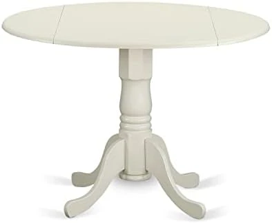 East West Furniture Wooden DMT-WLW-TP Modern Dining Table With Walnut Round Tabletop And 42 X 30-Linen White Finish 11 East West Furniture Wooden DMT-WLW-TP Modern Dining Table With Walnut Round Tabletop And 42 X 30-Linen White Finish - Image 9