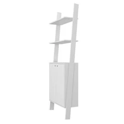 Manhattan Comfort Cooper Mid Century Modern Ladder Display Cabinet With 2 Floating Shelves, White -Amazon Store 21gHuLXG9dL