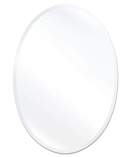 USHOWER 20"x28" Frameless Oval Wall Mirror For Bathroom/Vanity, Beveled Edge, Simple & Elegant Look 4 USHOWER 20"x28" Frameless Oval Wall Mirror For Bathroom/Vanity, Beveled Edge, Simple & Elegant Look - Image 2