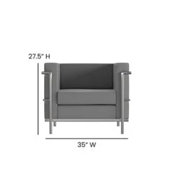Flash Furniture Hercules Regal Series Contemporary Gray LeatherSoft Chair With Encasing Frame -Amazon Store 21gtLaWXiML