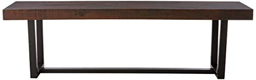 Walker Edison Industrial Farmhouse Wood Entryway Dining Bench Kitchen Table Set Dining Chairs, 60 Inch, Brown 4 Walker Edison Industrial Farmhouse Wood Entryway Dining Bench Kitchen Table Set Dining Chairs, 60 Inch, Brown - Image 2
