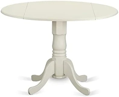 East West Furniture Wood Dining DLT-WHI-TP Modern Kitchen Table Round Tabletop And 42 X 29.5-Linen White Finish 10 East West Furniture Wood Dining DLT-WHI-TP Modern Kitchen Table Round Tabletop And 42 X 29.5-Linen White Finish - Image 8