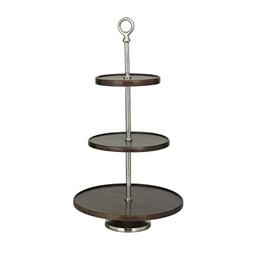 Deco 79 Modern Mango Wood Tiered Server, 14" X 14" X 25", Dark Brown 7 Deco 79 Modern Mango Wood Tiered Server, 14" X 14" X 25", Dark Brown - Image 5