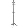Tangkula Wood Coat Rack Freestanding, Entryway Height Adjustable Coat Stand With 9 Hooks & Stable Tri-Legged Base, Rubber Wood Coat Tree Hall Tree Coat Hanger For Home Office Hall Entryway (Grey)