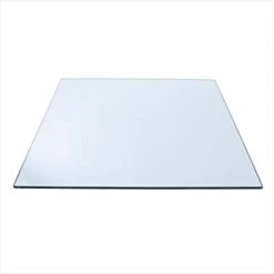 17" Square Clear Tempered Glass Table Top 3/8" Thick - Flat Polish Edge
