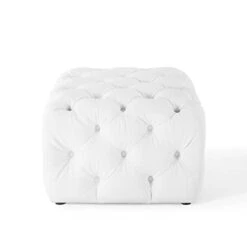 Modway Amour Tufted Vegan Leather Square Upholstered Ottoman In White -Amazon Store 21jwc8eyWnL