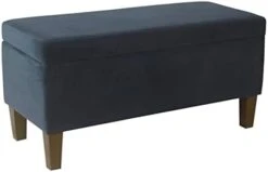 HomePop Large Upholstered Rectangular Storage Ottoman Bench With Hinged Lid, Slate Damask -Amazon Store 21kx2lTyOAL. AC