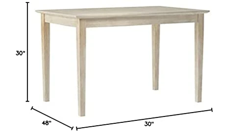 International Concepts Table Top Solid With Wood Standard Height Shaker Legs, 30 By 48-Inch, Unfinished 6 International Concepts Table Top Solid With Wood Standard Height Shaker Legs, 30 By 48-Inch, Unfinished - Image 4