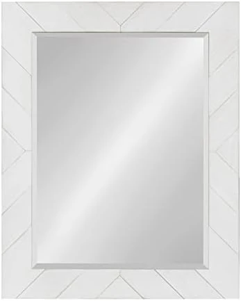 DesignOvation Rost Pieced Wood Framed Wall Accent Mirror, 23.5x29.5, White 8 DesignOvation Rost Pieced Wood Framed Wall Accent Mirror, 23.5x29.5, White - Image 6