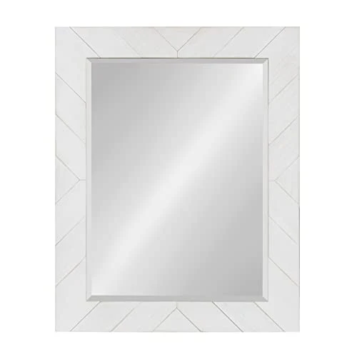 DesignOvation Rost Pieced Wood Framed Wall Accent Mirror, 23.5x29.5, White 3 DesignOvation Rost Pieced Wood Framed Wall Accent Mirror, 23.5x29.5, White