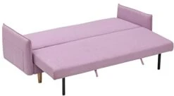 BONOFF Modern Sofa Bed Convertible Folding Futon L-Shape Sofa Storage Furniture Loveseat Folding Daybed Guest Bed For Compact Living Space, Apartment, Dorm Pink -Amazon Store 21pZWUTJIIL