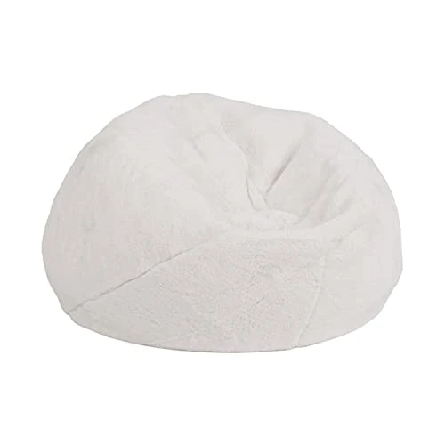 Flash Furniture Dillon Small White Furry Bean Bag Chair For Kids And Teens 3 Flash Furniture Dillon Small White Furry Bean Bag Chair For Kids And Teens